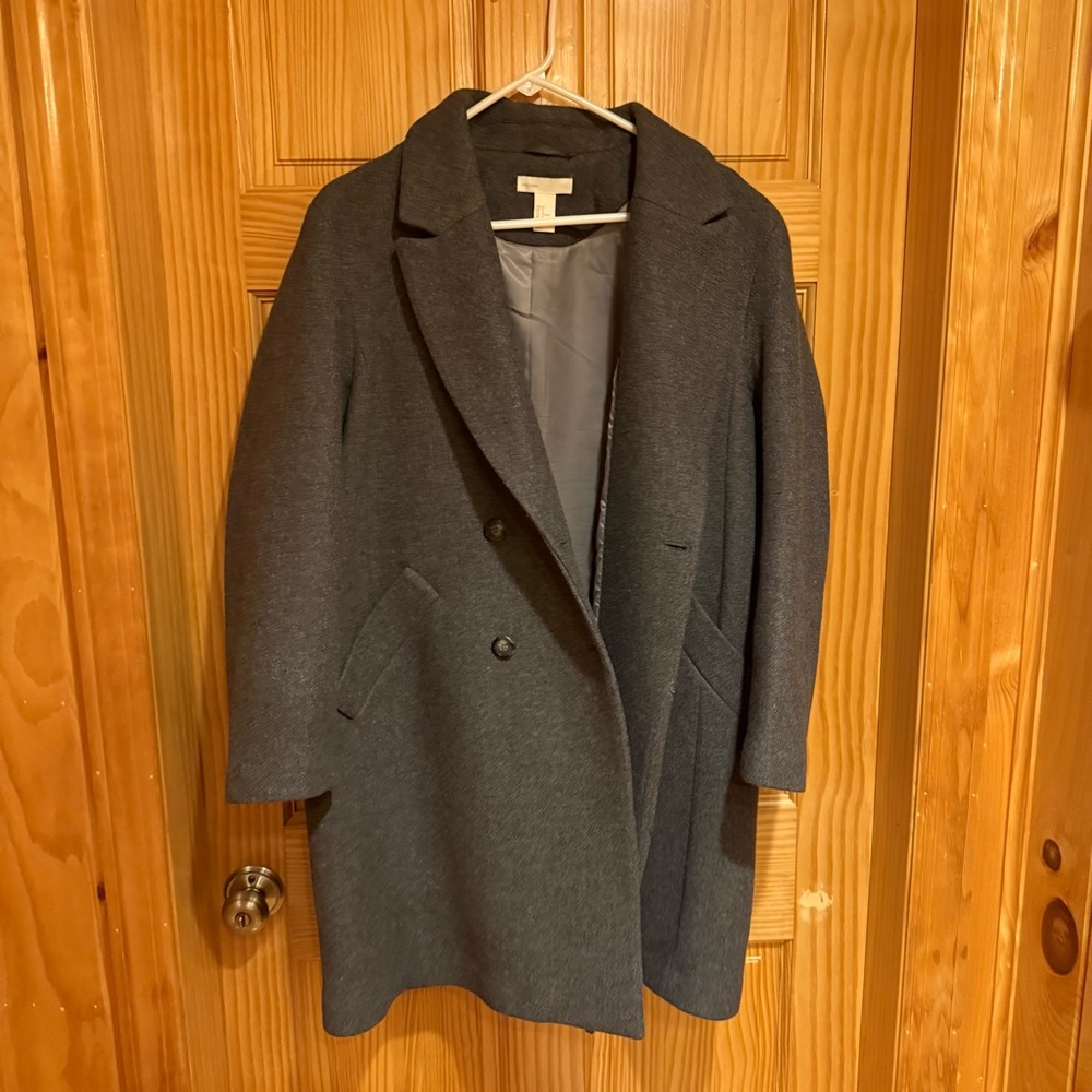 Grey Wool Blend Coat